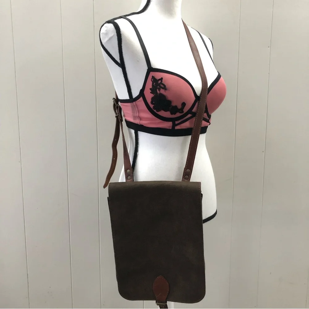 Vintage Slim Genuine Leather Messenger Crossbody Work Bag